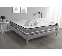 Pack prêt a dormir matelas a memoire ACTIMEMO PUR 140x200cm 3zones de confort + sommier KIT gris + 2 oreillers + couette