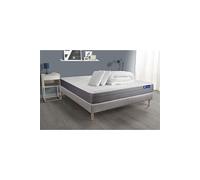 Pack prêt a dormir matelas ACTIFLEX DREAM Ressorts ensaches + memoire de forme 140x200 + sommier KIT gris +2oreillers+couette