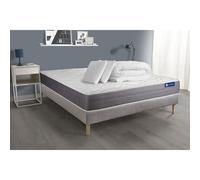Pack prêt a dormir matelas ACTIFLEX DREAM Ressorts ensaches + memoire de forme 140x200 + sommier KIT gris +2oreillers+couette