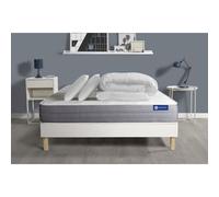 Pack prêt a dormir matelas ACTIFLEX DREAM Ressorts ensaches + memoire de forme 200x200 + sommier KIT blanc +2oreillers+couette