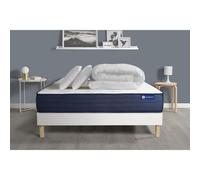 Pack prêt a dormir matelas ACTIFLEX LIFE 140x190 Ressorts ensaches + Memoire de forme + sommier KIT blanc +2oreillers+couette