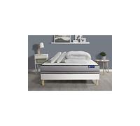 Pack prêt a dormir matelas ACTIFLEX NIGHT 140x200 RESSORTS ENSACHES 3zones confort + sommier KIT blanc + 2 oreillers +couette