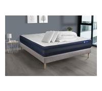 Pack prêt a dormir matelas ACTIFLEX TECH 200x200 Memoire de forme Maxi epaisseur + sommier KIT gris + 2 oreillers + couette