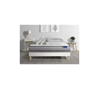 Pack prêt a dormir matelas ACTILATEX 180x200cm a MÉMOIRE DE FORME + LATEX + sommier KIT blanc + 2 oreillers + couette