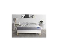 Pack prêt à dormir matelas ACTILATEX DREAM Latex et mémoire de forme 140x190 cm + sommier KIT blanc + 2 oreillers + couette