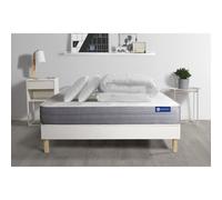 Pack prêt a dormir matelas ACTILATEX DREAM Latex et memoire de forme 180x200 cm + sommier KIT blanc + 2 oreillers + couette