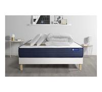 Pack prêt a dormir matelas ACTILATEX LIFE 140x200 cm Latex et Memoire de forme + sommier KIT blanc + 2 oreillers + couette