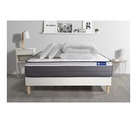 Pack prêt a dormir matelas ACTILATEX PLUS 140x190 cm Latex + Memoire de forme + sommier KIT blanc + 2 oreillers + couette