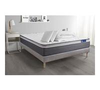 Pack prêt a dormir matelas ACTILATEX PLUS 140x190 cm Latex + Memoire de forme + sommier KIT gris + 2 oreillers + couette