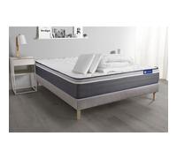 Pack prêt a dormir matelas ACTILATEX PLUS 140x200 cm Latex + Memoire de forme + sommier KIT gris + 2 oreillers + couette