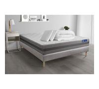 Pack prêt a dormir matelas ACTILATEX RELAX Latex et memoire de forme 180x200 cm + sommier KIT gris + 2 oreillers + couette
