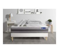 Pack prêt a dormir matelas ACTILATEX RELAX Latex et memoire de forme 200x200 cm + sommier KIT blanc + 2 oreillers + couette