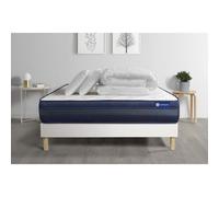Pack prêt a dormir matelas ACTILATEX TECH 160x200 Memoire de forme Maxi epaisseur + sommier KIT blanc + 2 oreillers +couette