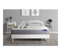 Pack prêt a dormir matelas ACTIMEMO DREAM memoire de forme 180x200 cm 5zones confort + sommier KIT blanc + 2oreillers+couette