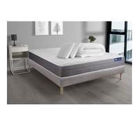 Pack prêt a dormir matelas ACTIMEMO DREAM memoire de forme 180x200 cm 5zones confort + sommier KIT gris + 2oreillers+couette