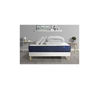 Pack prêt à dormir matelas ACTIMEMO LIFE 140x200 Mémoire de forme 5zones de confort + sommier KIT blanc + 2oreillers +couette
