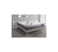 Pack prêt a dormir matelas ACTIMEMO PLUS 140x200 Memoire de forme 7zones confort + sommier KIT gris + 2 oreillers + couette