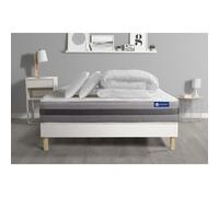 Pack prêt a dormir matelas ACTIMEMO RELAX memoire de forme 180x200 cm Maxi epaisseur + sommier KIT blanc + 2oreillers+couette