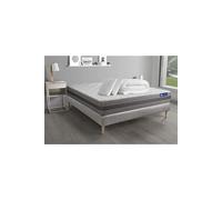 Actisom Pack lit ACTIMEMO RELAX Matelas mémoire 180x200 Maxi + sommier gris + 2 oreillers + couette