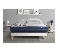 Pack prêt à dormir matelas ACTIMEMO TECH 140x190 Mémoire de forme 5zones de confort + sommier KIT blanc + 2oreillers +couette