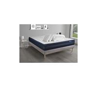 Pack prêt a dormir matelas ACTIMEMO TECH 140x190 Memoire de forme 5zones de confort + sommier KIT gris + 2oreillers +couette