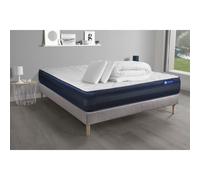 Pack prêt a dormir matelas ACTIMEMO TECH 140x190 Memoire de forme 5zones de confort + sommier KIT gris + 2oreillers +couette