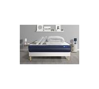 Pack prêt a dormir matelas ACTIMEMO TECH 140x200 Memoire de forme 5zones de confort + sommier KIT blanc + 2oreillers +couette