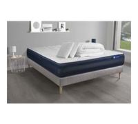 Pack prêt a dormir matelas ACTIMEMO TECH 180x200 Memoire de forme 5zones de confort + sommier KIT gris + 2oreillers +couette