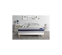 Pack prêt à dormir matelas Latex et Mémoire de forme ACTILATEX ERGO 140x200 cm + sommier KIT blanc + 2 oreillers + couette