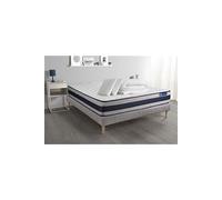 Pack prêt à dormir matelas Latex et Mémoire de forme ACTILATEX ERGO 200x200 cm + sommier KIT gris + 2 oreillers + couette