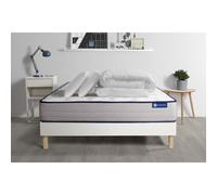 Pack prêt a dormir matelas Latex et Memoire de forme ACTILATEX FORM 180x200 cm + sommier KIT blanc + 2 oreillers + couette