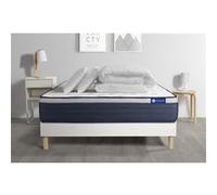 Pack prêt a dormir matelas Latex + Memoire de forme ACTILATEX MAX 140x190 cm + sommier KIT blanc + 2 oreillers + couette