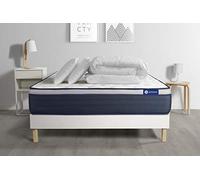 Pack prêt a dormir matelas Latex + Memoire de forme ACTILATEX MAX 200x200 cm + sommier KIT blanc + 2 oreillers + couette