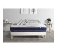 Pack prêt a dormir matelas Latex + Memoire de forme ACTILATEX MORPHO 140x200 cm + sommier KIT blanc + 2 oreillers + couette