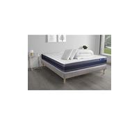 Pack prêt a dormir matelas Latex + Memoire de forme ACTILATEX MORPHO 160x200 cm + sommier KIT gris + 2 oreillers + couette
