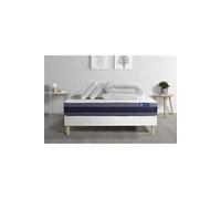 Pack prêt a dormir matelas Latex + Memoire de forme ACTILATEX MORPHO 180x200 cm + sommier KIT blanc + 2 oreillers + couette