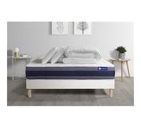 Pack prêt a dormir matelas Latex + Memoire de forme ACTILATEX MORPHO 180x200 cm + sommier KIT blanc + 2 oreillers + couette