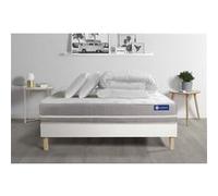 Pack prêt a dormir matelas Latex + memoire de forme ACTILATEX TOUCH 160x200 cm + sommier KIT blanc + 2 oreillers + couette