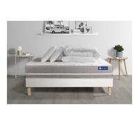 Pack prêt a dormir matelas Latex + memoire de forme ACTILATEX TOUCH 160x200 cm + sommier KIT blanc + 2 oreillers + couette