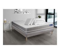 Pack prêt a dormir matelas Latex + memoire de forme ACTILATEX TOUCH 160x200 cm + sommier KIT gris + 2 oreillers + couette