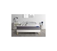 Pack prêt a dormir matelas Latex + Memoire de forme ACTILATEX ZEN 140x190 cm + sommier KIT blanc + 2 oreillers + couette