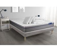 Pack prêt a dormir matelas Latex + Memoire de forme ACTILATEX ZEN 140x200 cm + sommier KIT gris + 2 oreillers + couette