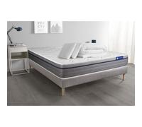 Pack prêt a dormir matelas Latex + Memoire de forme ACTILATEX ZEN 140x200 cm + sommier KIT gris + 2 oreillers + couette
