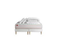 Pack prêt à dormir matelas LE DOUX 200x200cm Mémoire de forme - Ep. 24cm + double sommiers Blanc + 2 oreillers +couette