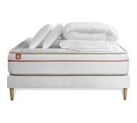 Pack prêt à dormir matelas LE PAISIBLE 160x200cm Mémoire de forme BioVisco + sommier kit Blanc G