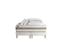 Pack prêt à dormir matelas LE RAFFINE 200x200cm Ressorts ensachés + Mémoire de forme BioVisco + double sommiers Blanc