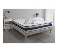 Pack prêt a dormir matelas Memoire de forme ACTIMEMO ERGO 140x200 cm Maxi epaisseur + sommier KIT gris + 2oreillers +couette