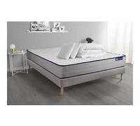 Pack prêt à dormir matelas Mémoire de forme ACTIMEMO FORM 140x200 cm 5zones confort + sommier KIT gris + 2 oreillers+couette G