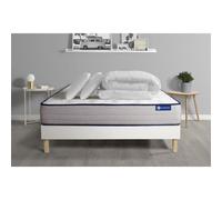 Pack prêt a dormir matelas Memoire de forme ACTIMEMO FORM 180x200 cm 5zones confort + sommier KIT blanc + 2 oreillers+couette