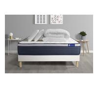 Actisom - Pack prêt à dormir Matelas mémoire ACTIMEMO MAX 140x190, sommier kit, 2 oreillers, couette
